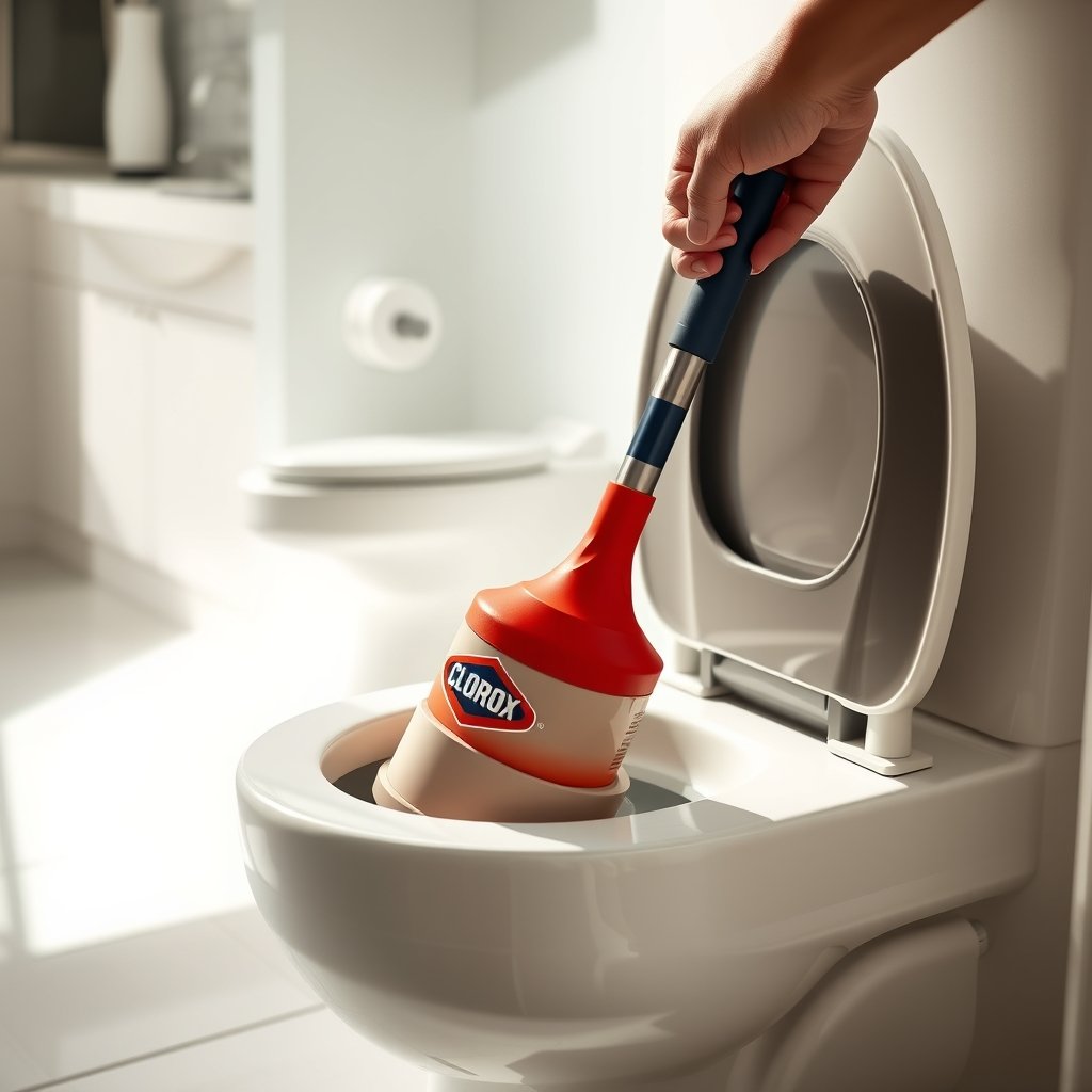 toilet plunger in action