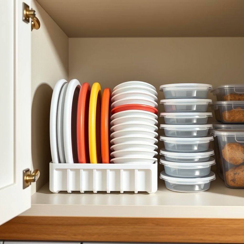 lid organizer in action