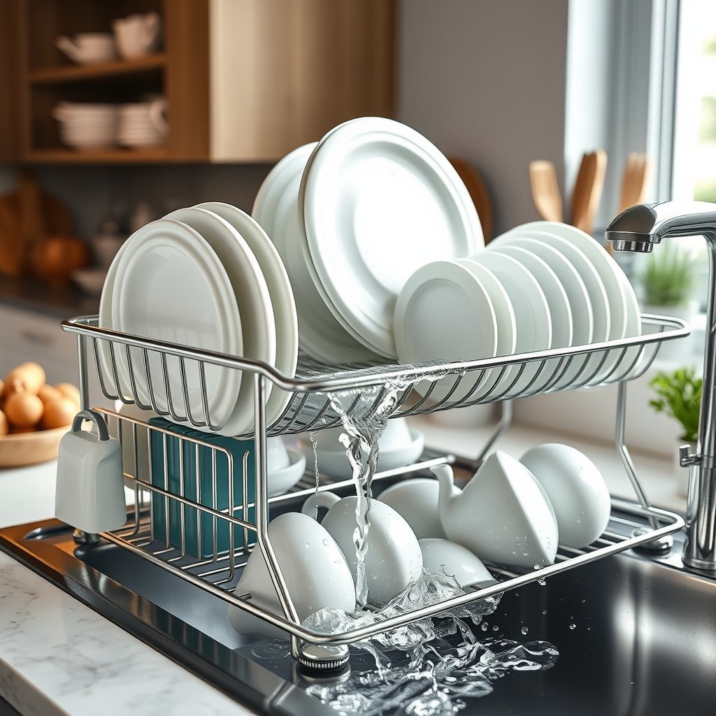dish rack in action