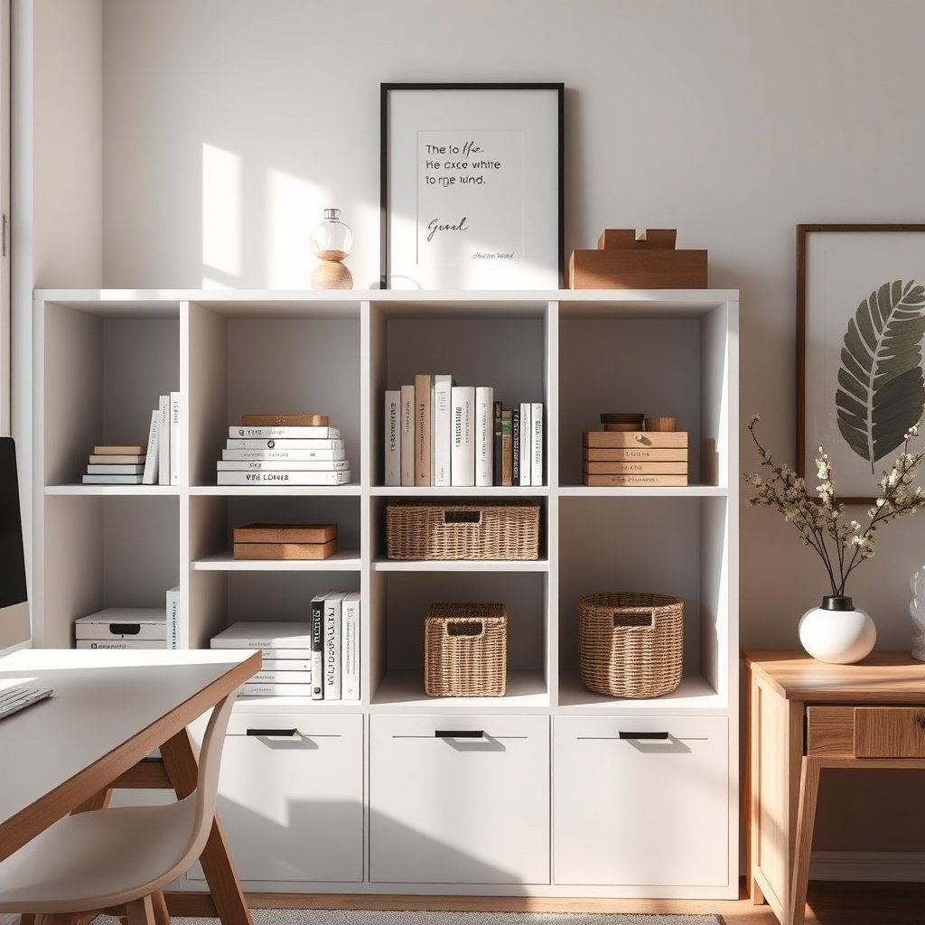 bookshelf white in action