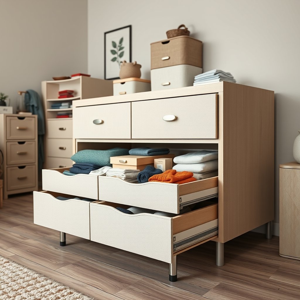 dresser organizer in action