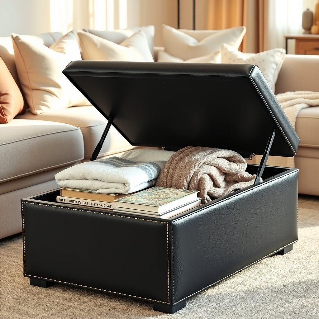 Storage Ottoman: 10 Ultimate Steps For Best Organization In 2026 2 storage ottoman in action