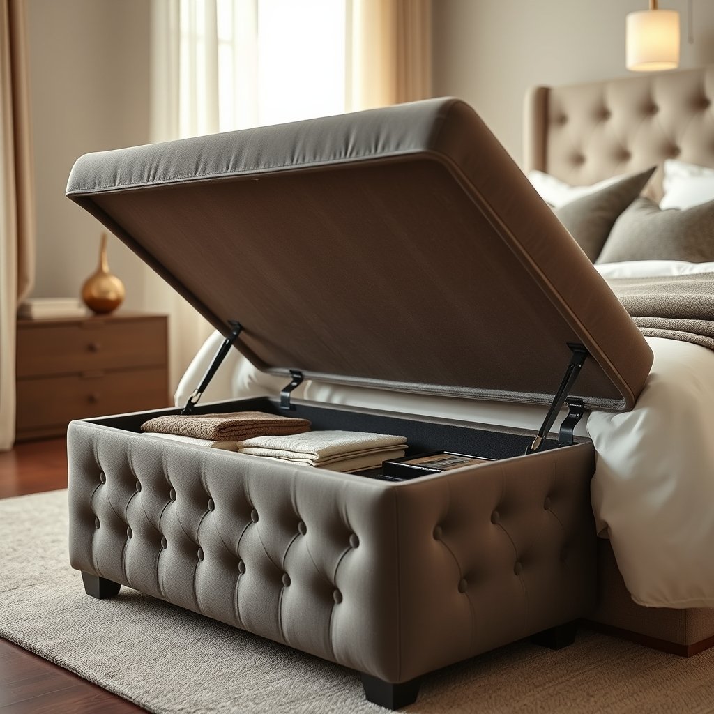 storage ottoman in action