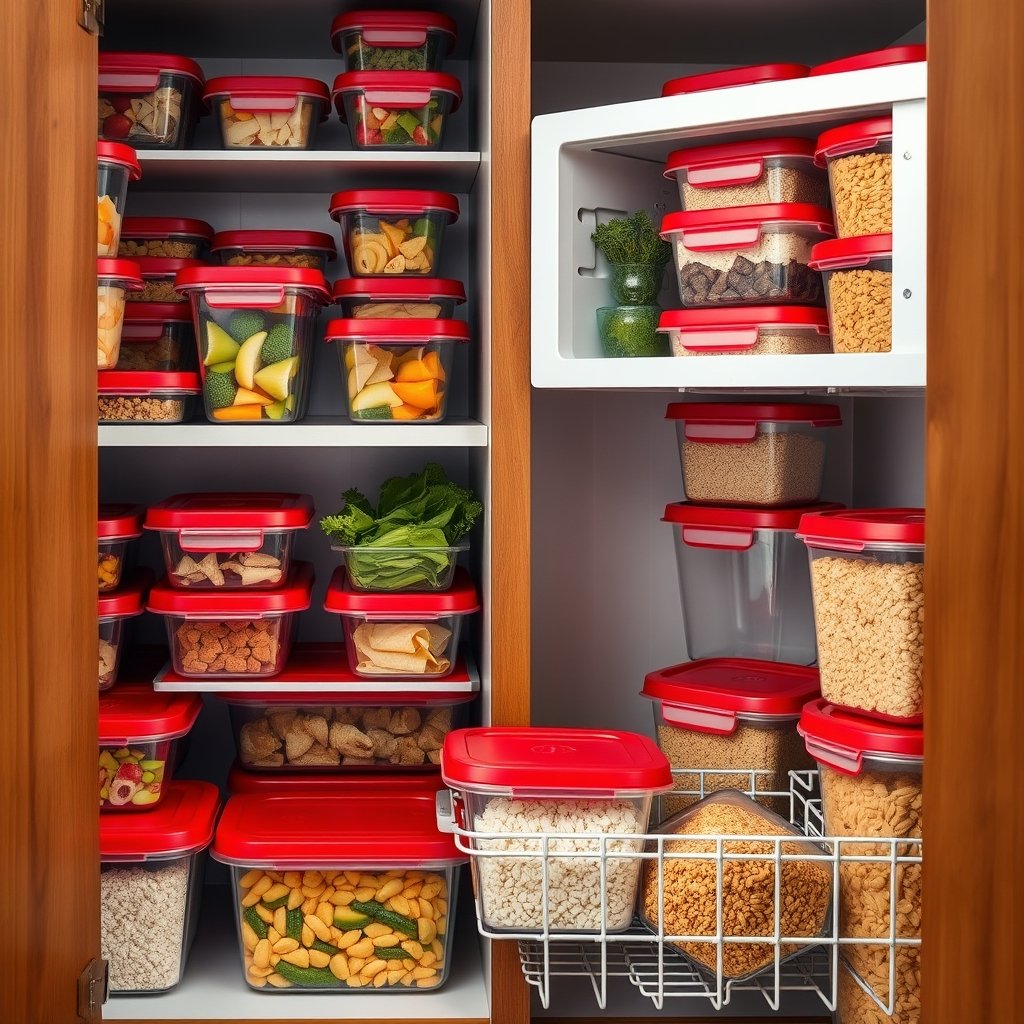 food containers in action