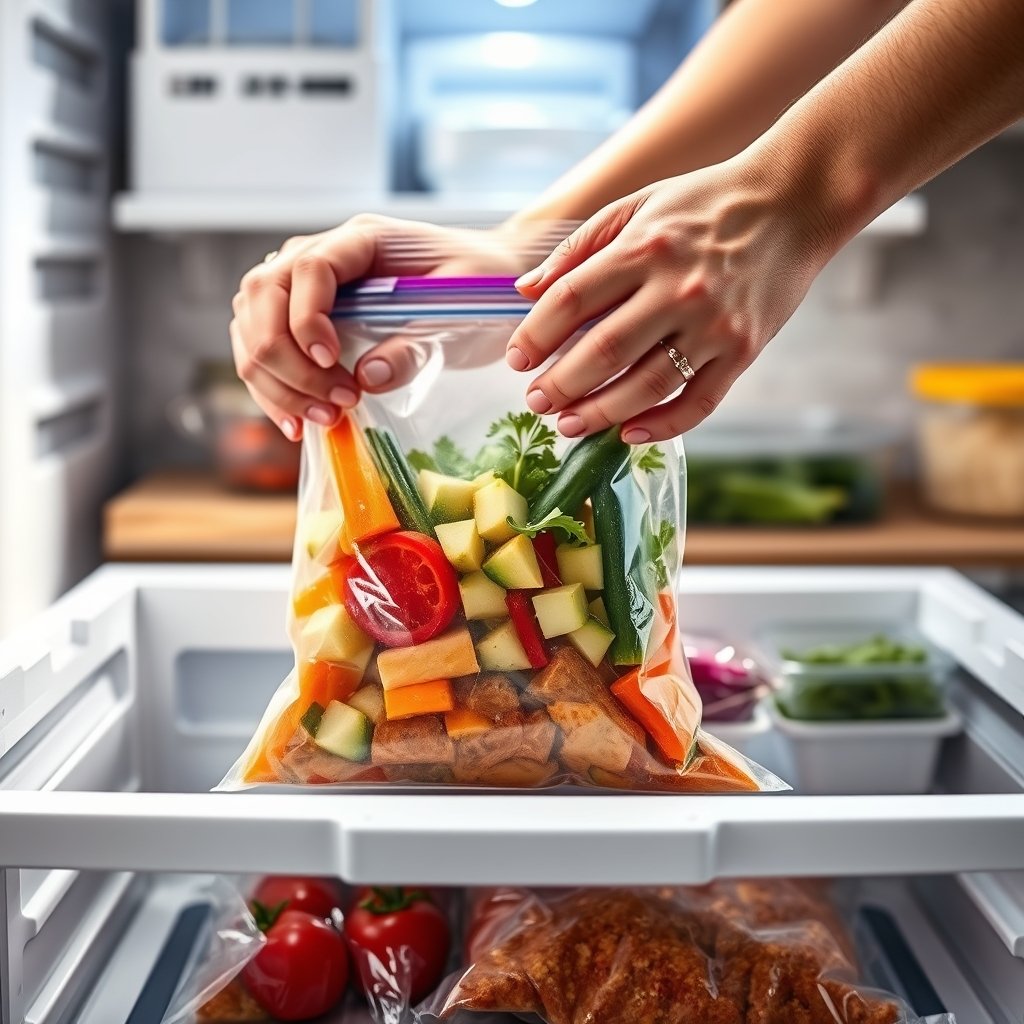 freezer bags in action