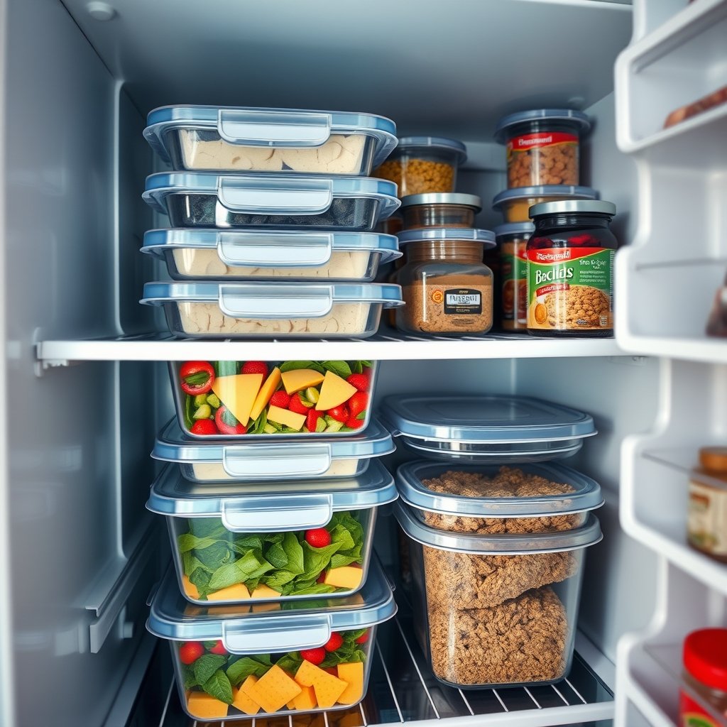 Food containers in action