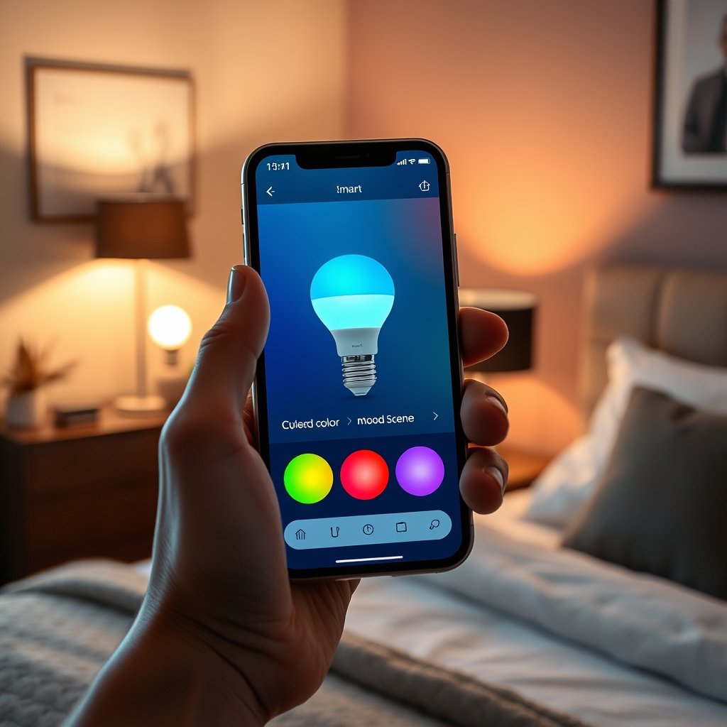 smart bulb in action