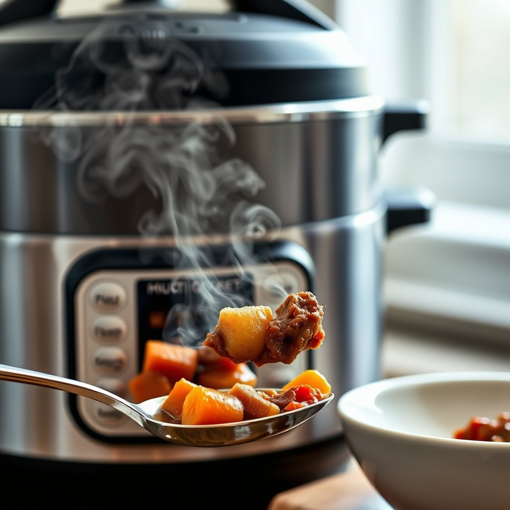 pressure cooker in action