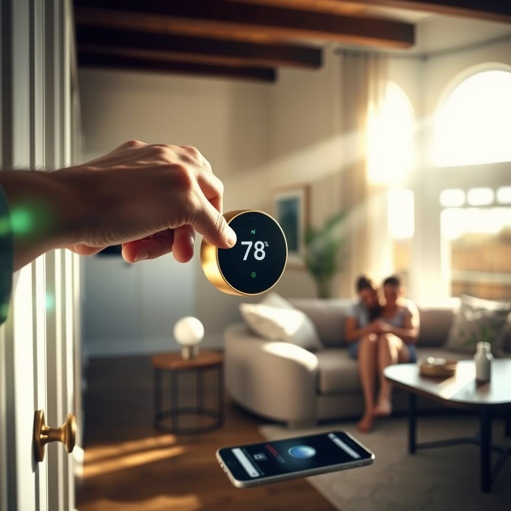 smart thermostat in action