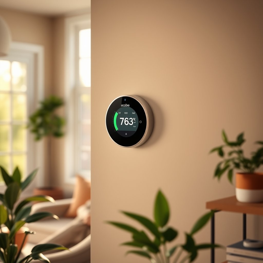 smart thermostat in action