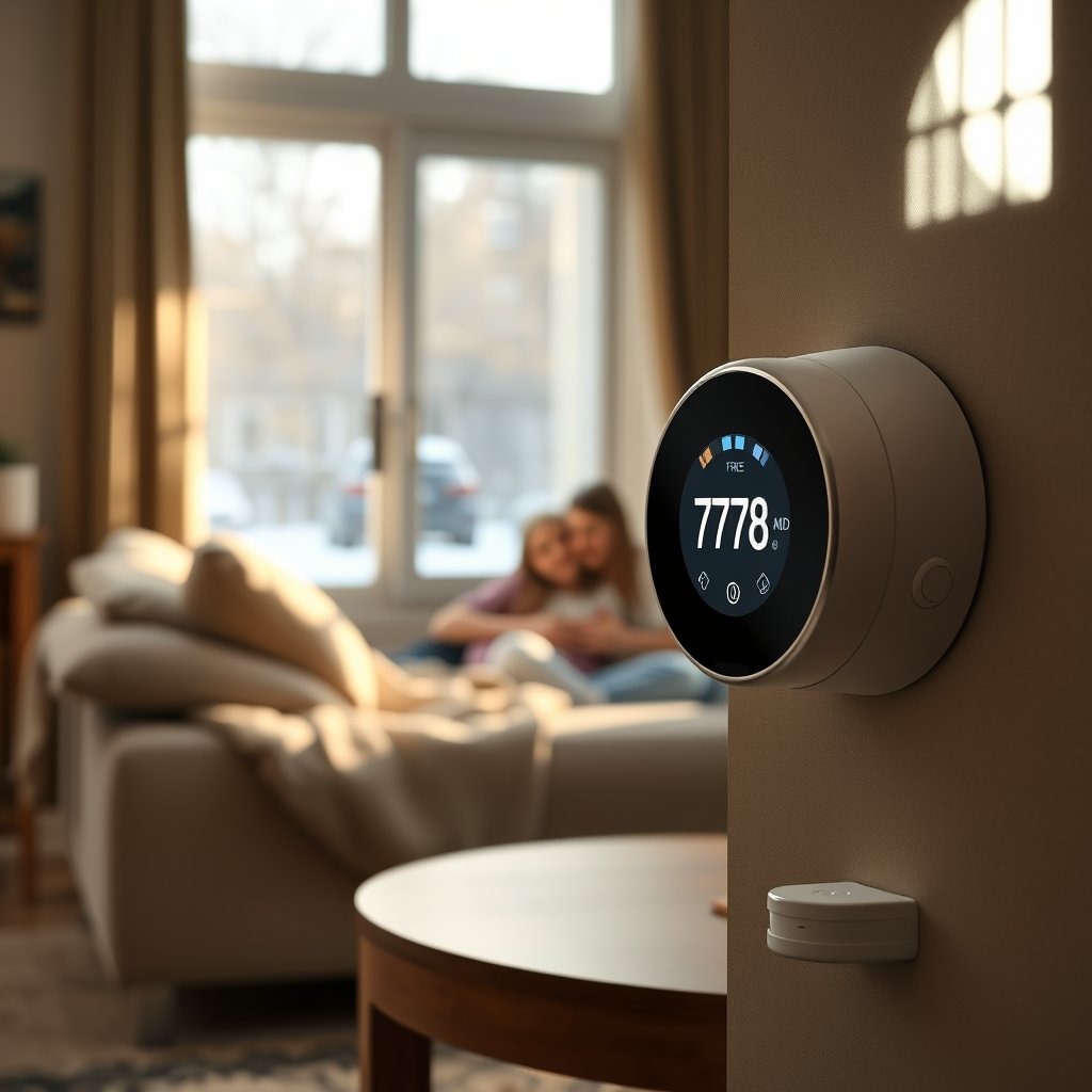 smart thermostat in action